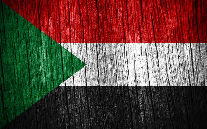 4k, sudans flagga, sudans dag, afrika, flaggor med trästruktur, sudans nationella symboler, afrikanska länder, sudan