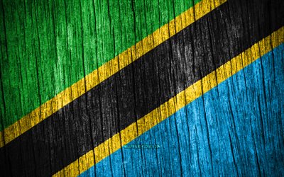 4K, Flag of Tanzania, Day of Tanzania, Africa, wooden texture flags, Tanzanian flag, Tanzanian national symbols, African countries, Tanzania flag, Tanzania