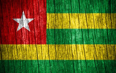 4k, 토고의 국기, 토고의 날, 아프리카, 나무 질감 깃발, 토고 국기, 토고 국가 상징, 아프리카 국가, 토고, 토고 공화국 국기, 토고 공화국