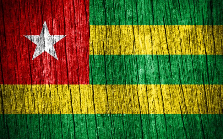 4k, togo bayrağı, togo günü, afrika, ahşap doku bayrakları, togo ulusal sembolleri, afrika ülkeleri, togo, togo cumhuriyeti bayrağı, togo cumhuriyeti
