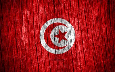 4k, tunisiens flagga, tunisiens dag, afrika, trästrukturflaggor, tunisiens nationella symboler, afrikanska länder, tunisien