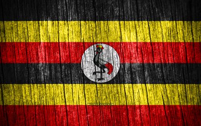 4k, drapeau de l ouganda, jour de l ouganda, afrique, drapeaux de texture en bois, drapeau ougandais, symboles nationaux ougandais, pays africains, ouganda