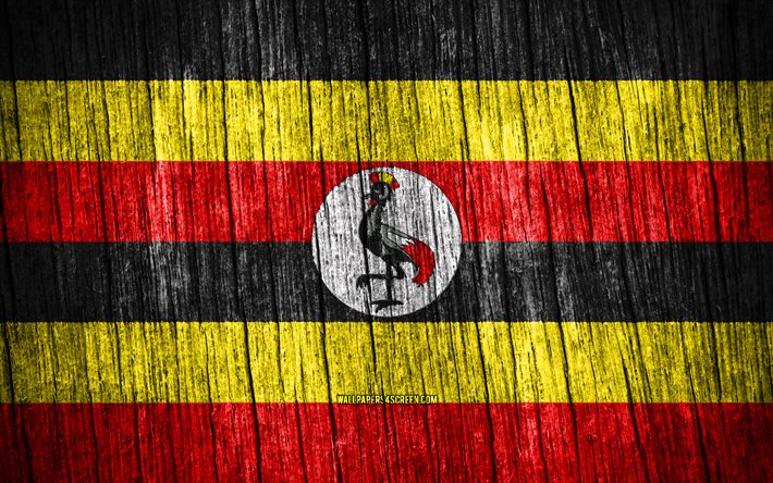 4k, bandeira de uganda, dia de uganda, áfrica, textura de madeira bandeiras, símbolos nacionais de uganda, países africanos, uganda