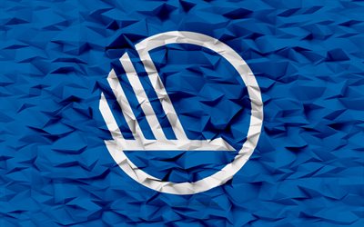 bandera del consejo nórdico, 4k, fondo de polígono 3d, textura de polígono 3d, bandera del consejo nórdico 3d, símbolos de organizaciones internacionales, arte 3d, consejo nórdico