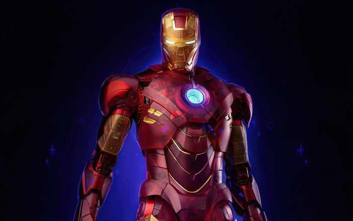 4k, homem de ferro, trevas, arte 3d, super-heróis, fundo azul, imagens com homem de ferro, a marvel comics, 3d homem de ferro, criativo, homem de ferro 4k, ironman