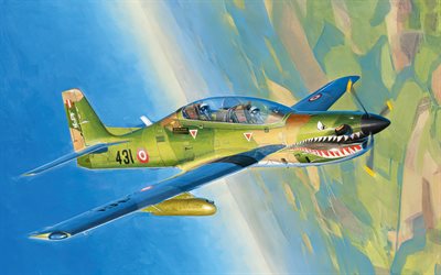 Embraer EMB 314 Super Tucano, Brazilian attack aircraft, A29 Tucano, combat aviation, military aircraft, aircraft drawings