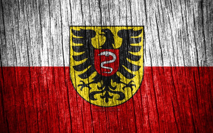 4k, bandiera di aalen, giorno di aalen, città tedesche, bandiere di struttura in legno, città della germania, aalen, germania