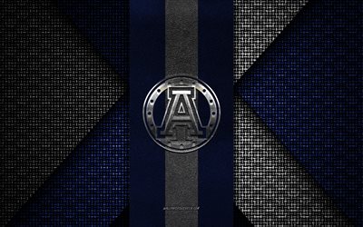 Toronto Argonauts, Canadian Football League, blue and white knitted texture, Toronto Argonauts logo, CFL, Canadian football club, Toronto Argonauts emblem, american football, Toronto, Canada