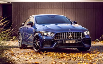 Mercedes-AMG GT 63 S, 4k, autumn, 2022 cars, luxury cars, Blue Mercedes-AMG GT 63 S, 2022 Mercedes-AMG GT 63 S, german cars, Mercedes