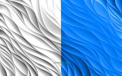 4k, ブレシアの旗, 波状の 3d フラグ, イタリアの都市, ブレシアの日, 3d 波, ヨーロッパ, ブレシア