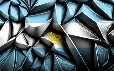 flagge von argentinien, 4k, 3d kreative textur, argentinien 3d  flagge, südamerika, argentinische flagge, 3d  kunst, argentinien