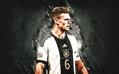 joshua kimmich, nazionale di calcio della germania, giocatore di football tedesco, centrocampista, sfondo di pietra bianca, calcio, germania, uefa