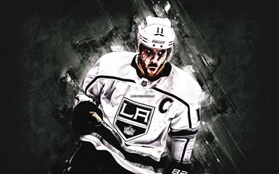 Anze Kopitar, Los Angeles Kings, NHL, white stone background, slovenian hockey player, USA, National Hockey League