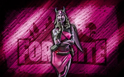 Darkheart Fortnite, 4k, purple diagonal background, grunge art, Fortnite, artwork, Darkheart Skin, Fortnite characters, Darkheart, Fortnite Darkheart Skin