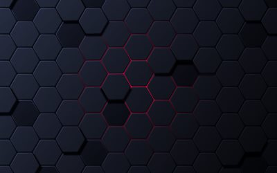 hexagons 3D backround, 4k, geometry, 3D hexagons, 3D textures, hexagons patterns, honeycombs patterns, background with hexagons, geometric shapes, geometric patterns, honeycombs