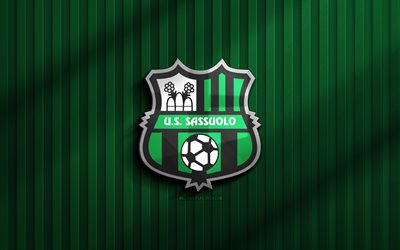 4k, ee uu sassuolo 3d logotipo, serie a, fondo 3d verde, fútbol, pisa sc emblema, ee uu logoto de sassuoolo, sassuolo, fútbol americano, club de fútbol italiano, sassuolo fc