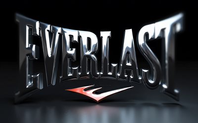4k, Everlast chrome logo, creative, black background, minimalism, Everlast metal logo, artwork, Everlast 3D logo, Everlast logo, fashion brands, Everlast