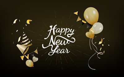 buon anno, sfondo nero, arte creativa, capodanno, 2025 capodanno, 2025 saluti