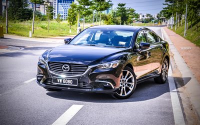 mazda6, 4k, route, voitures 2017, voitures japonaises, hdr, mazda6 skyactiv d, mazda6 gj, mazda 6, mazda