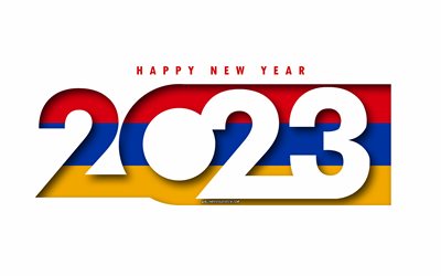 feliz año nuevo 2023 armenia, fondo blanco, armenia, arte mínimo, conceptos de armenia 2023, armenia 2023, fondo de armenia 2023, 2023 feliz año nuevo armenia