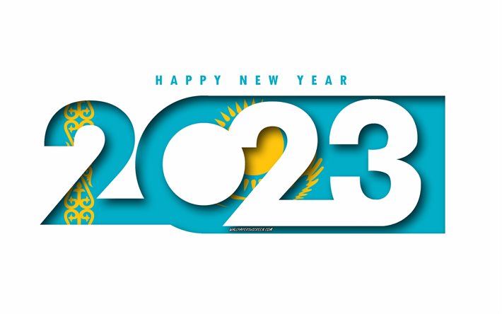 hyvää uutta vuotta 2023 kazakstan, valkoinen tausta, kazakstan, minimaalista taidetta, 2023 kazakstanin konseptit, kazakstan 2023, 2023 kazakstan tausta, 2023 hyvää uutta vuotta kazakstan