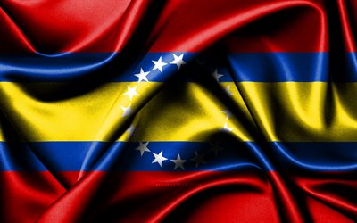 로자 플래그, 4k, 에콰도르 지방, 패브릭 플래그, 로자의 날, 로하의 국기, 물결 모양의 실크 깃발, 로하 주, 에콰도르, 로하