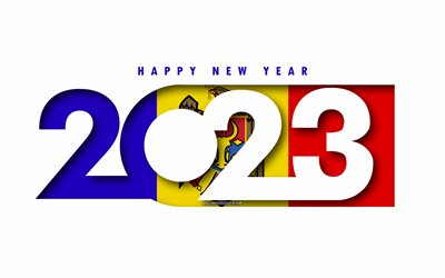 hyvää uutta vuotta 2023 moldova, valkoinen tausta, moldova, minimaalista taidetta, 2023 moldovan konseptit, moldova 2023, 2023 moldova tausta, 2023 hyvää uutta vuotta moldova