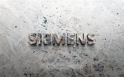logotipo de pedra da siemens, 4k, fundo de pedra, logotipo siemens 3d, marcas, criativo, logotipo siemens, arte grunge, siemens
