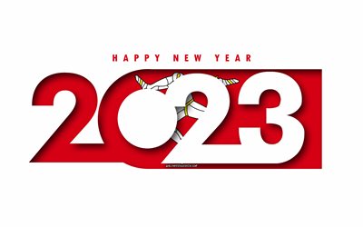 hyvää uutta vuotta 2023 isle of man, valkoinen tausta, mansaari, minimaalista taidetta, 2023 mansaaren konseptit, mansaari 2023, 2023 mansaaren tausta, 2023 hyvää uutta vuotta mansaari