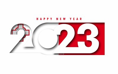 새해 복 많이 받으세요 2023 몰타, 흰 바탕, 몰타, 최소한의 예술, 2023 몰타 개념, 몰타 2023, 2023 몰타 배경, 2023 새해 복 많이 받으세요 몰타