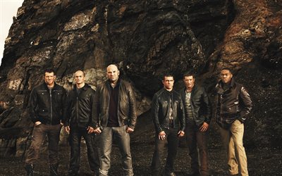 men, stones, mountain, fighters, champions, leather jackets