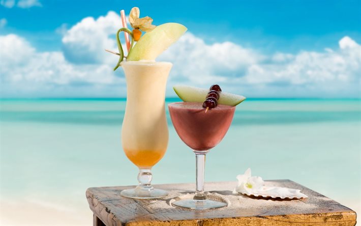 les vacances, la mer, resort, côte d'azur, des cocktails, de la côte d'azur, le repos, les loisirs et