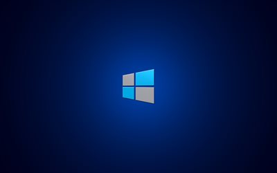 windows 8, créatif, logo, minimal, fond bleu