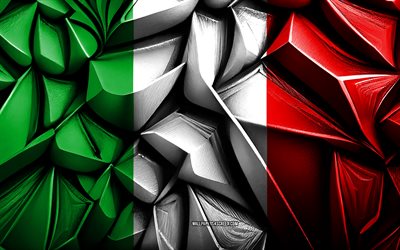 Flag of Italy, 4k, 3d creative texture, Italy 3d flag, Europe, Italy flag, 3d art, Italy, flag of European countries, Italian flag