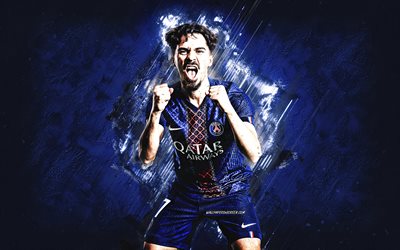 vitina, psg, calciatore portoghese, vitinha paris saint germain, sfondo di pietra blu, arte del grunge, paris saint germain, vitor machado ferreira, lega 1, francia, calcio, vitinha psg