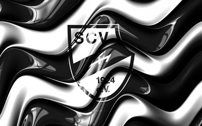 SC Verl 3D logo, 4k, black white 3D waves, 3 Liga, football, SC Verl flag, creative, SC Verl logo, SC Verl, german football club, soccer, Verl FC