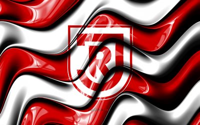 SSV Jahn Regensburg 3D logo, 4k, red white 3D waves, 3 Liga, football, SSV Jahn Regensburg flag, creative, SSV Jahn Regensburg logo, SSV Jahn Regensburg, german football club, soccer, Jahn Regensburg FC