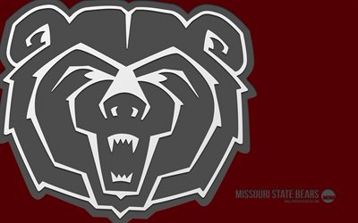 Missouri State Bears and Lady Bears logo, 4k, burgundy background, carbon art, NCAA, Missouri State Bears and Lady Bears emblem, American football team, USA, Missouri State Bears and Lady Bears, American football