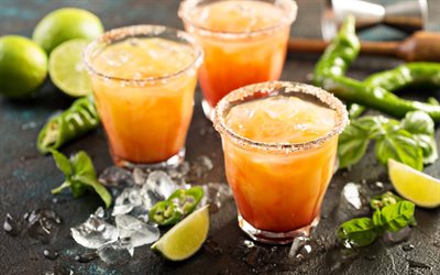 Frozen Tequila Sunrise Margarita, summer cocktails, summer drinks, margaritas, tropical cocktails, cocktail pictures