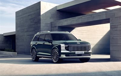 4k, hyundai palisade, parken, 2025 autos, suvs, luxusautos, blue hyundai palisade, 2025 hyundai palisade, koreanische autos, hyundai