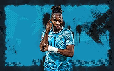4k, tijjani noslin, sfondo blu grunge, lazio fc, serie a, calciatori olandesi, tijjani noslin 4k, calcio, ss lazio, tijjani noslin lazio