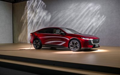 mazda 6e, 4k, billaddning, 2025 bilar, eu specifik, elbilar, 2025 mazda 6e, japanska bilar, mazda6e, red mazda 6e, mazda