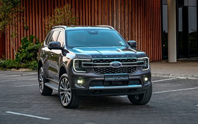 4k, Ford Everest Platinum, parking, 2025 cars, luxury cars, SUVs, Black Ford Everest, 2025 Ford Everest, american cars, Ford