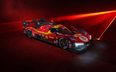 2025, Ferrari 499P, 4k, LMH, front view, exterior, racing cars, Le Mans Hypercars, Italian sports car, Le Mans, hypercars, Ferrari