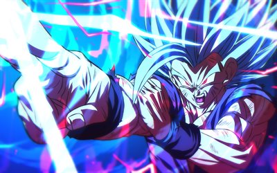 4k, Son Goku, battle, Dragon Ball, blue lightings, Son Goku Dragon Ball characters, Japanese manga, Dragon Ball Super, DBS characters, Son Goku DBS