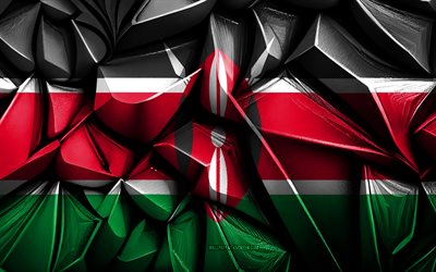 flagge von kenia, 4k, 3d kreative textur, kenia 3d  flagge, afrika, kenia flagge, 3d  kunst, kenia, flagge der afrikanischen länder