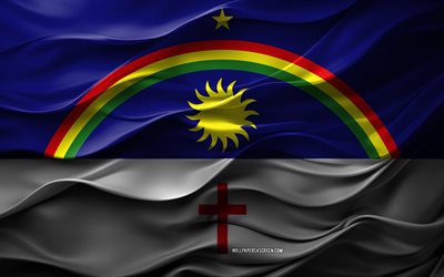 4k, bandeira de pernambuco, estados do brasil, bandeira 3d pernambuco, brasil, bandeira pernambuco, textura 3d, dia de pernambuco, símbolos nacionais brasileiros, 3d art, pernambuco