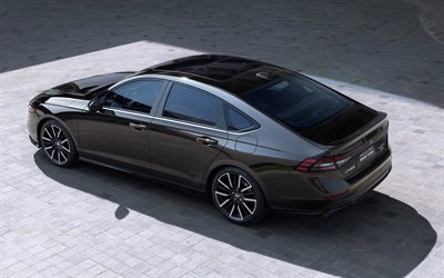 4k, Honda Accord, back view, CN-spec, 2025 cars, Honda Accord Turbo Sport, luxury cars, Black Honda Accord, 2025 Honda Accord, japanese cars, Honda