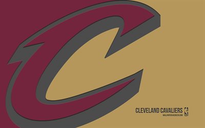 logo cleveland cavaliers, 4k, background bordeaux, arte di carbonio, emblema di cleveland cavaliers, club di basket americano, nba, usa, cleveland cavaliers, pallacanestro