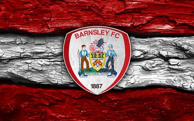 logo in legno del barnsley fc, 4k, fondo di legno bianco rosso, lega uno, calcio, logo del barnsley fc, stemma del barnsley fc, barnsley fc, squadra di calcio inglese, fc barnsley